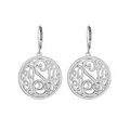 Alison & Ivy Classic Bordered Monogram Lever Back Earrings - 25 mm